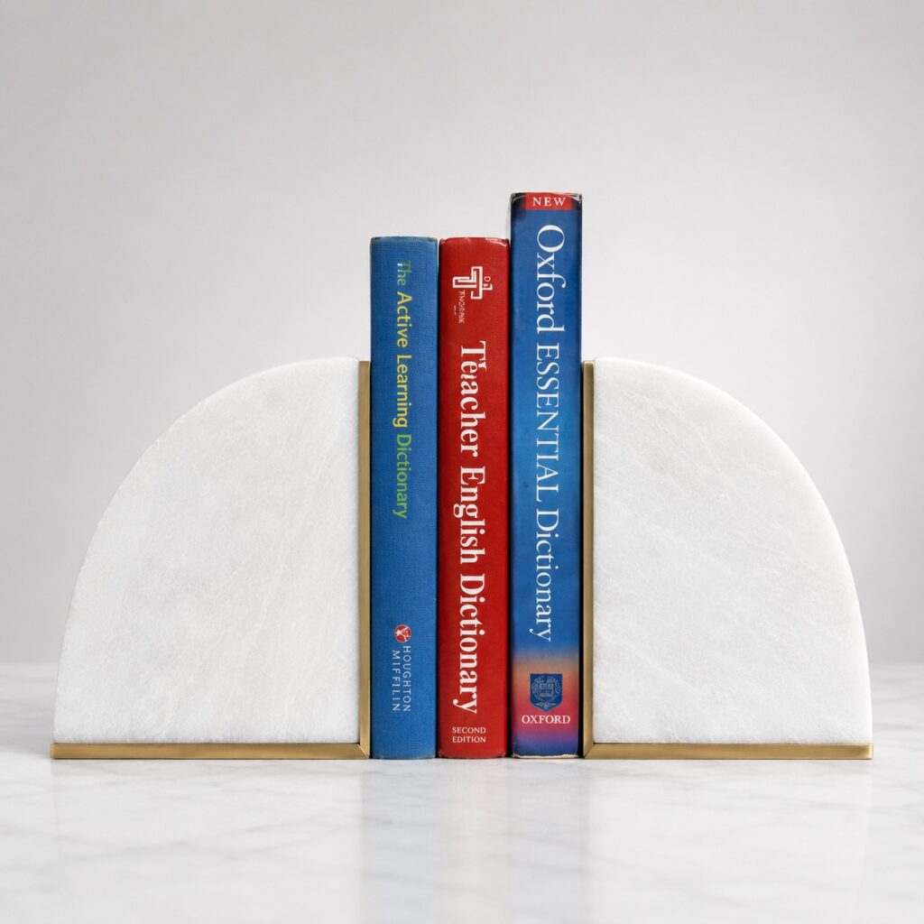 Half-D Bookend with Brass